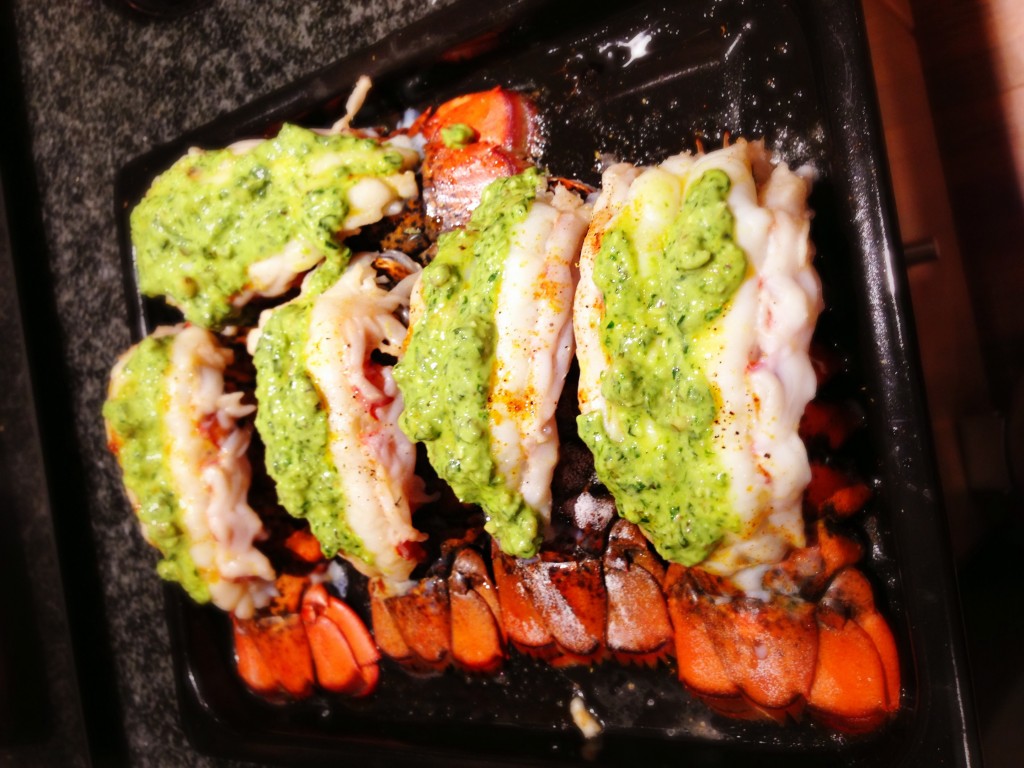 Broiled Lobster Tails with Pesto